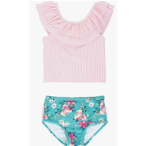 RuffleButts Baby Girls 3-6 Months 2 Piece Tankini Swim Suit - Picture 1 of 6